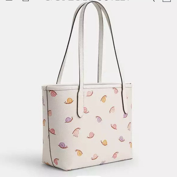 Coach Small City Tote With Snail Print - Picture 3 of 6